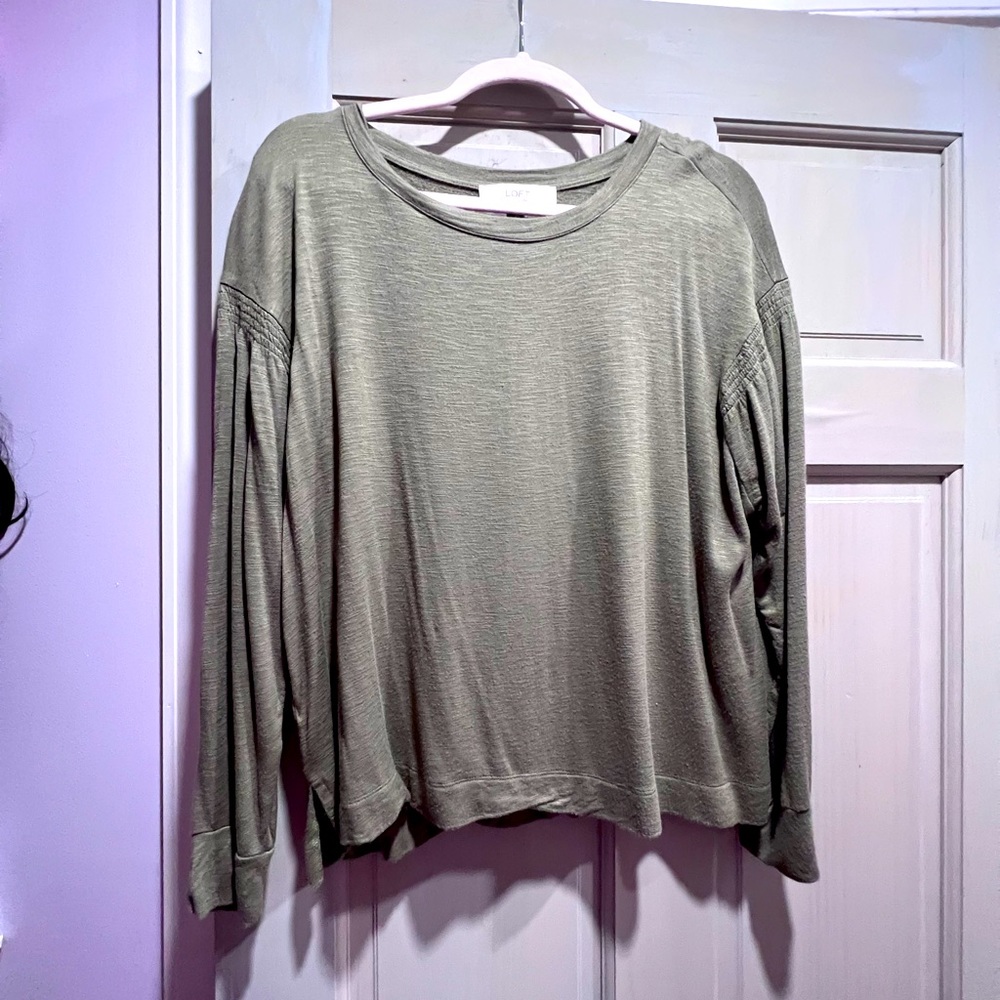 GREEN LONG SLEEVED LOFT SHIRT